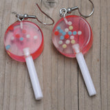 Circle shaped candy balls lollipops earrings