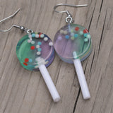 Circle shaped candy balls lollipops earrings