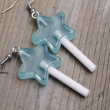 Clear stars candy lollipop earrings