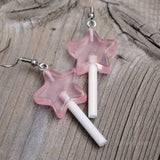 Clear stars candy lollipop earrings