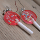 Circle shaped candy balls lollipops earrings