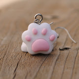 Large or small Cat paw feet bean worship earrings