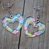 Blobby heart rings earrings