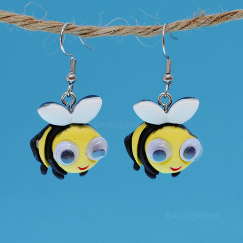 Googley eyed Bees earring