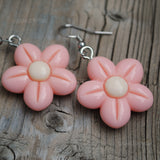 Puffy candy flowers earrings