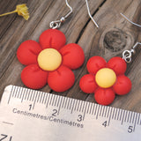 Red & Yellow Chunky flowers earrings