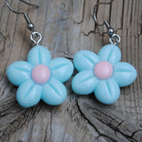 Puffy candy flowers earrings