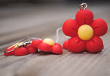 Red & Yellow Chunky flowers earrings