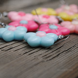 Puffy candy flowers earrings