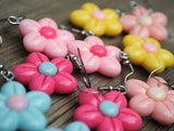 Puffy candy flowers earrings