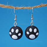 Black and white Paw earrings