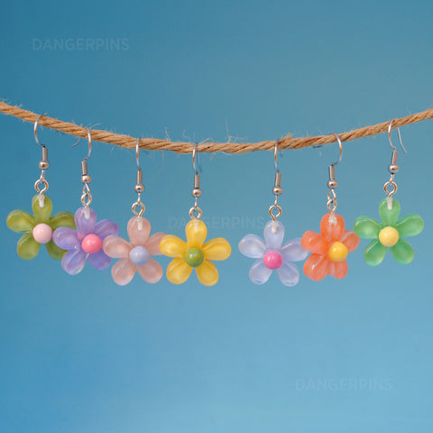 Mini semi transparent Candy Flower earrings