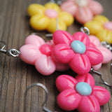 Puffy candy flowers earrings