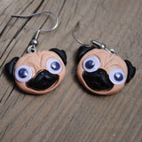 Googley eye Pug Dogs earring