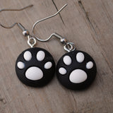 Black and white Paw earrings