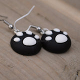 Black and white Paw earrings