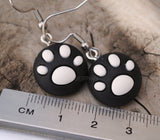 Black and white Paw earrings