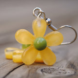 Mini semi transparent Candy Flower earrings