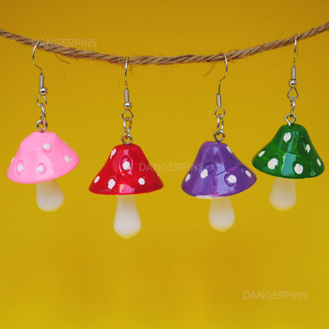 Large Fairytale Mushroom earrings - 6 colors!