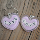 Large Love Letter hearts earrings