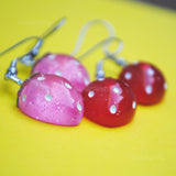 2 pairs of small Strawberry sparkle earrings