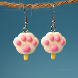 Vanilla cream feet bean popsicles earrings