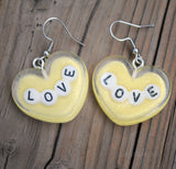 Large Love Letter hearts earrings