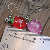 2 pairs of small Strawberry sparkle earrings