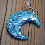 Large Crescent Sparkle moons earrings