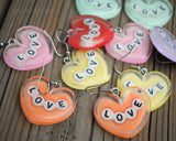 Large Love Letter hearts earrings