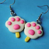 Vanilla cream feet bean popsicles earrings