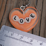 Large Love Letter hearts earrings