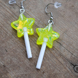 Holographic shard stars lollipop earrings