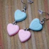 Double Pastel heart cascades earrings