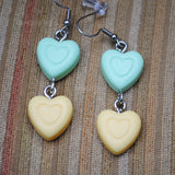 Double Pastel heart cascades earrings