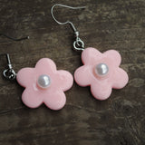 Glossy Pearl Candy Flower earrings