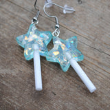 Holographic shard stars lollipop earrings