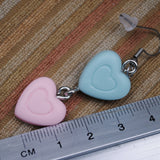 Double Pastel heart cascades earrings