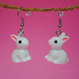 White bunnies earrings