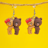 Awkward Bear couple earrings