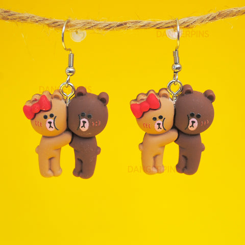 Awkward Bear couple earrings