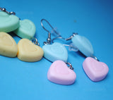 Double Pastel heart cascades earrings