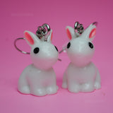 White bunnies earrings