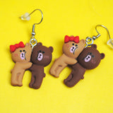 Awkward Bear couple earrings