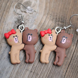 Awkward Bear couple earrings