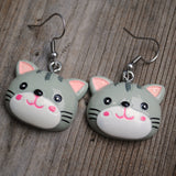 Large happy Cats & Tigers earrings