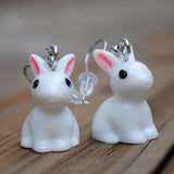 White bunnies earrings