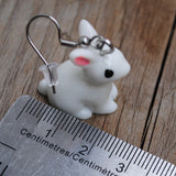 White bunnies earrings