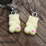 Small Gummy Heart bear earrings