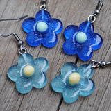 Mini Clear Sparkle Candy Flower earrings